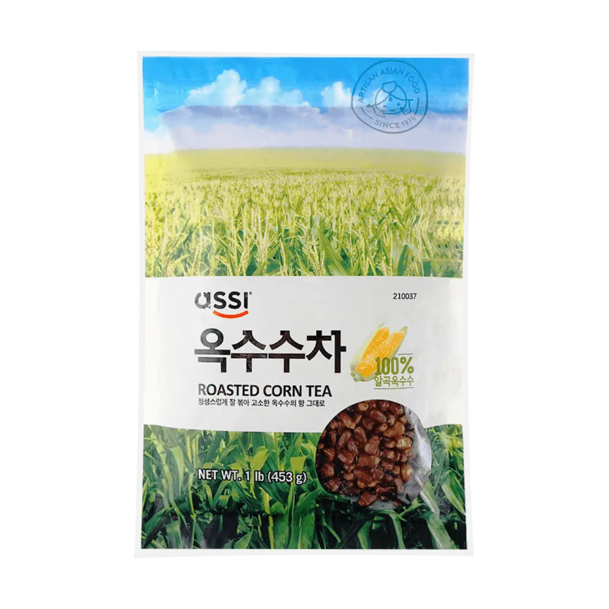 ASSI BRAND Korean Roasted Corn Tea 453g - Healthy Grain Beverage, Caffeine-Free, Refreshing Drink