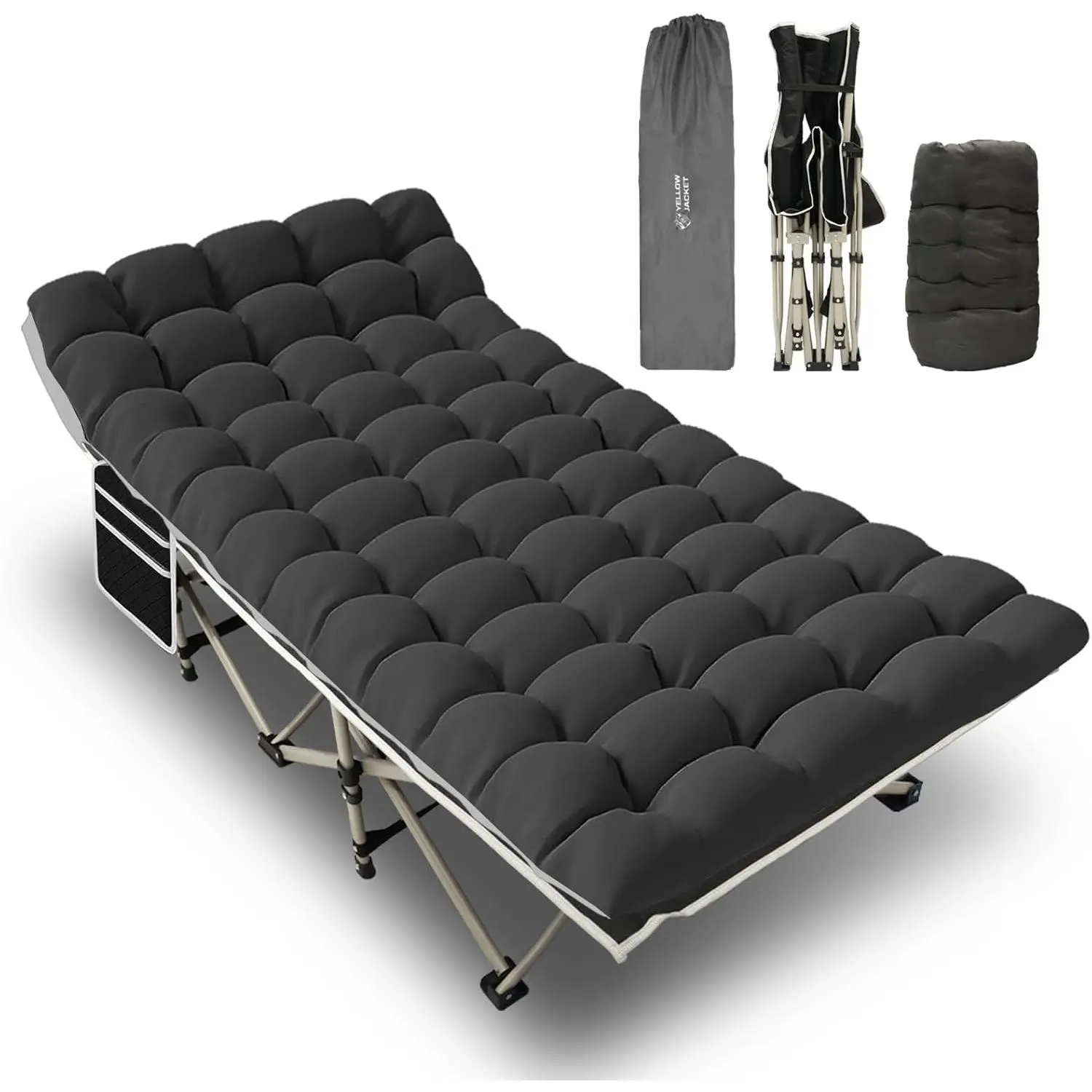 Folding  with Mattress, Sleeping  with Carry Bag, Camping Cots for Adults 600lbs Max Load, 28" Wide Portable Folding Cots for Camping Home Office Nap Beach Travel