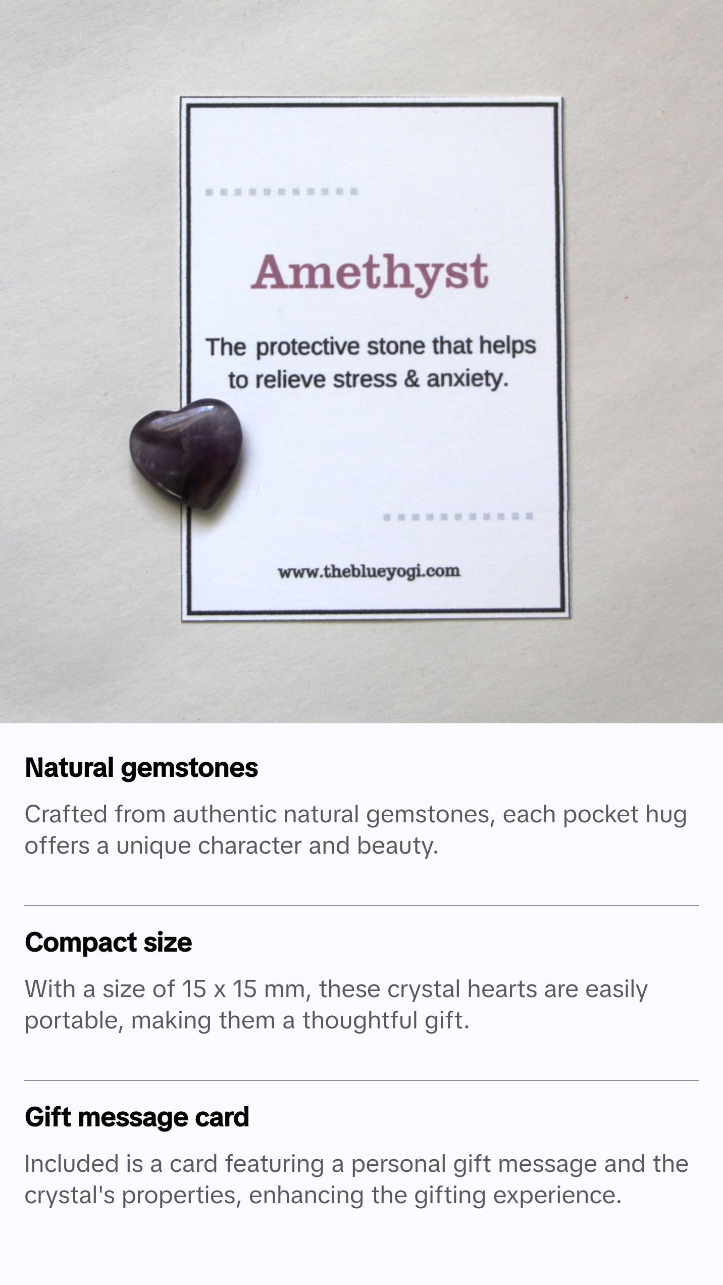 Natural Gemstone Pocket Hugs - Amethyst