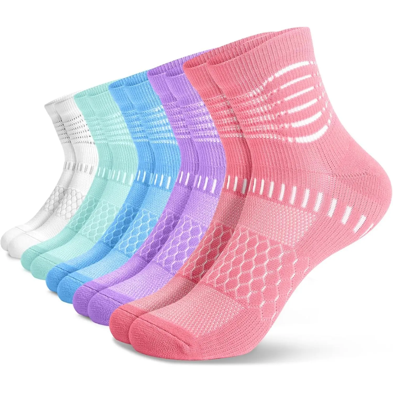 White+cyan+blue+purple+pink(5 Packs)