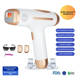 IPL Hair Removal Device with Ice Cooling, Auto Flash Hair Reduction for Bikini Line, Legs & Underarms, 5 Energy Levels, Full Body Home Beauty Device for Women & Men