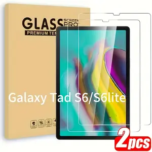 2-Pack Tempered Glass Screen Protector for Samsung S6 10.5 Inch 2019 and Tablet Lite (S6) - Full Coverage, HD Clear