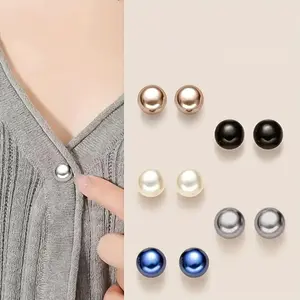 Pearl Plastic Snap Buttons, Seamless Adjustable Ball Decorative Fasteners, Durable Easy Use for Shirts Dresses Jackets Coats