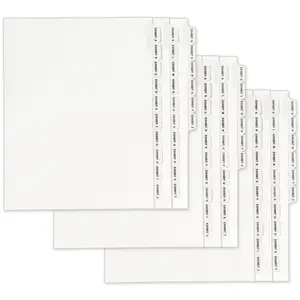 Avery Standard Collated Legal Dividers, Letter Size, Exhibit A-Exhibit Z Tab Set, 1 Set, White (1370) (Pack of 3)