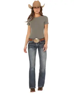 Stetson Women's 816 Fit White "S" Stitch Bootcut Jeans - 11-054-0816-1305 Bu