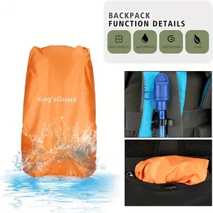 60L Waterproof Light Walking Backpack Belt Rain Cover and Shoe Compartment Outdoor Sports Trip Backpack