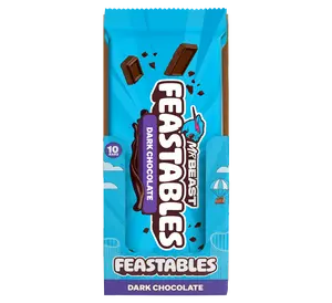 Feastables by Mr.Beast - Dark Chocolate Bars - for Adults & Kids, Chocolate, Candy, Cocoa Sweet & Crunchy Snack, Fairtrade Certified, Kosher, Perfect for Gifting or Snacking