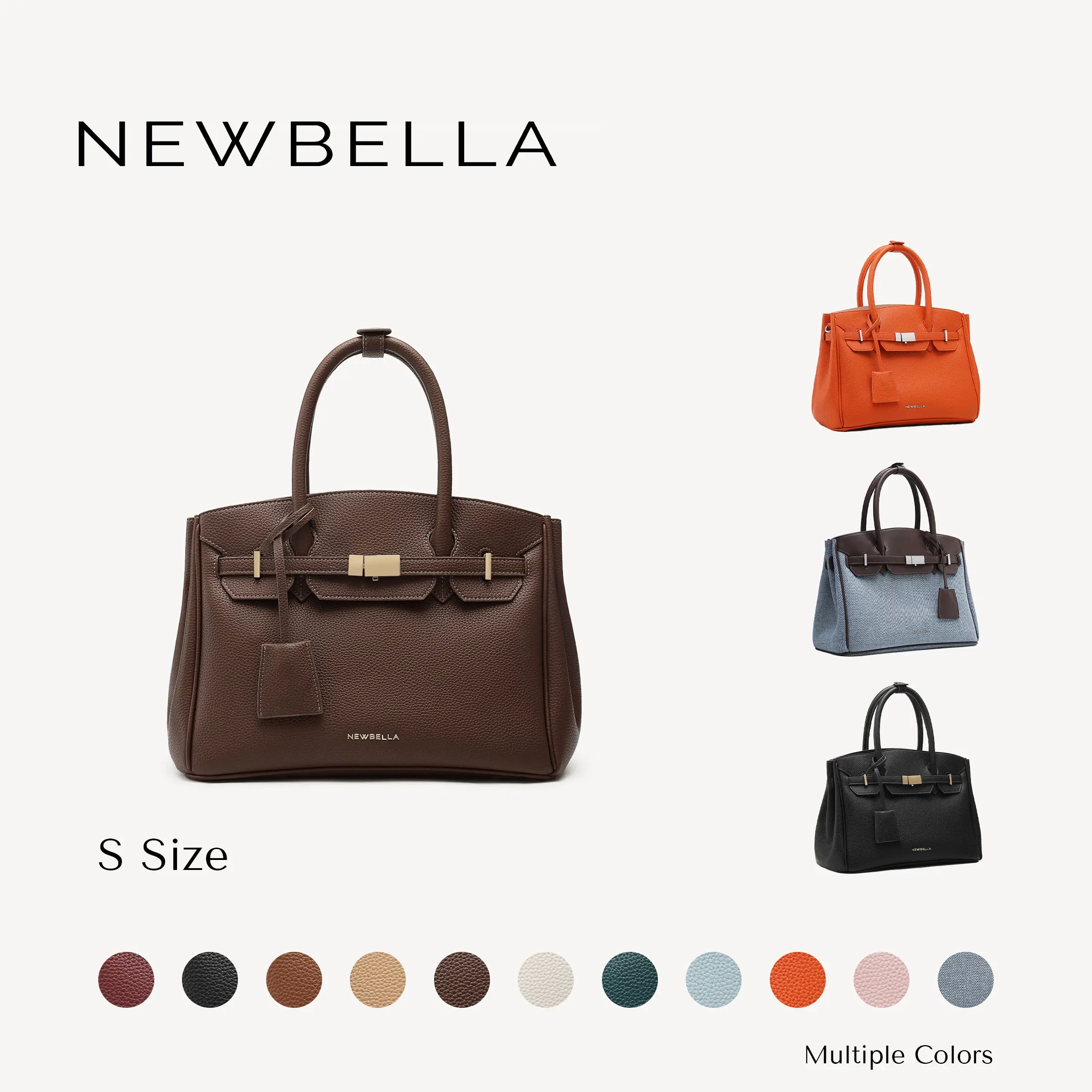 NEWBELLA Miranda S Compact PU Leather Tote Bag with Organizer and Adjustable Crossbody Strap for Errands and Everyday Use #sohoch