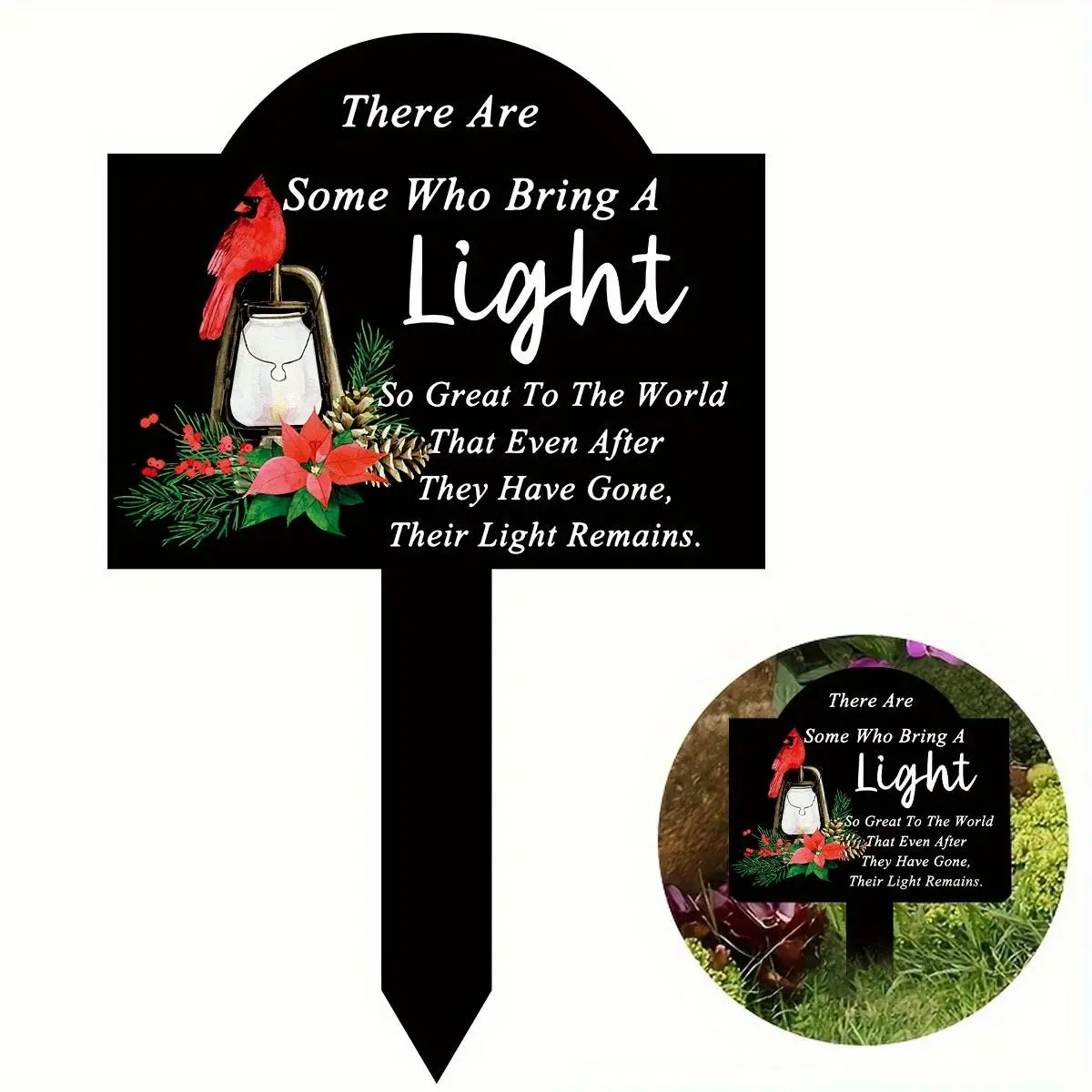 Acrylic Memorial Plaque, 1 Count Outdoor Yard & Garden Decor, Stake-mounted Marker, Remembrance of Beloved's Enduring Light
