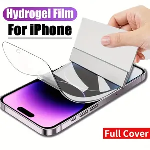 3 Pack Full Coverage Transparent HD Hydrogel Screen Protector for iPhone 13 14 15 16 17 Plus Pro Max Series, High Clarity Water Gel Film