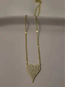 Heart Necklace Moissanite 925 Gold Plated and Silver Finish