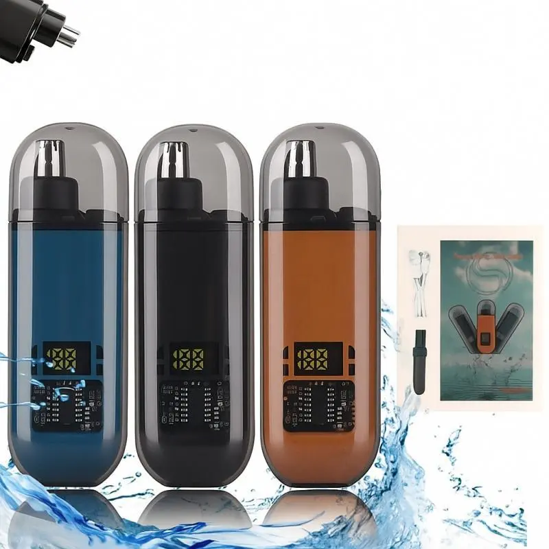 Cordless Nose Hair Trimmer for Men and Women, USB Rechargeable Grooming Tool with LED Display, Waterproof Dual-Edge Blades for Painless Ear and Eyebrow Hair Removal, Cordless Trimmer, Hair Removal Solution