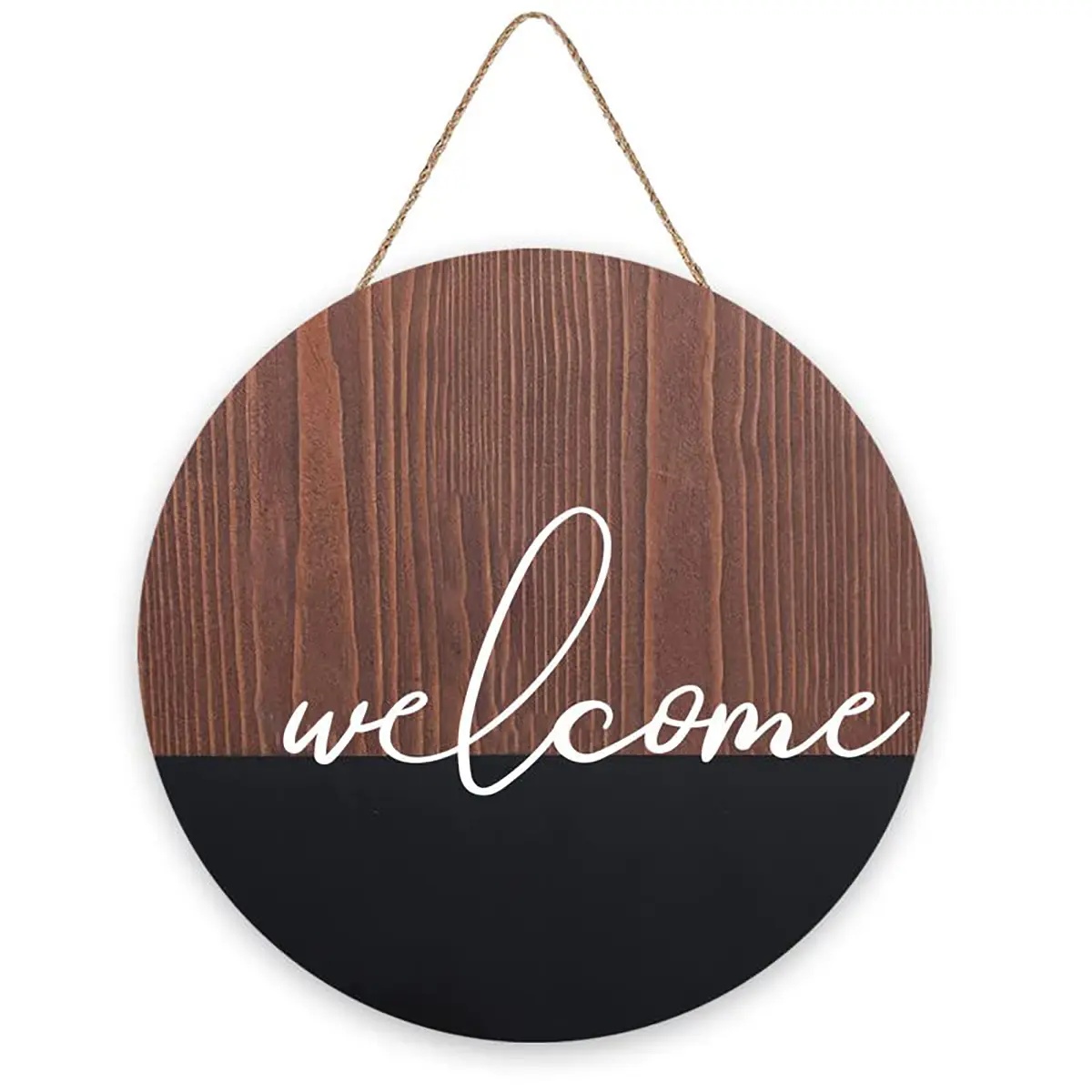 Vintage Front Door Welcome Sign, Wooden Rustic Front Porch Welcome Door Hanger for Front Door Wall and Board Hanging Decor, Housewarming and Holidays Gift 12x12 inches