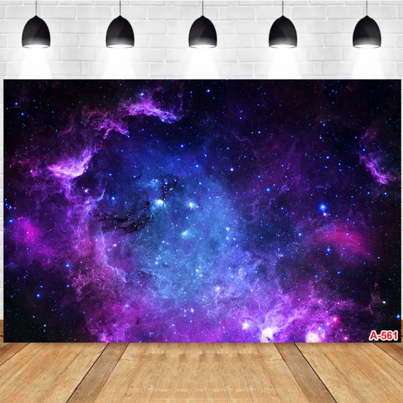 Photography Background Starry Sky Universe Theme Vivid Nebula Glittering Galaxy Personal Portrait Photo Studio Backdrop