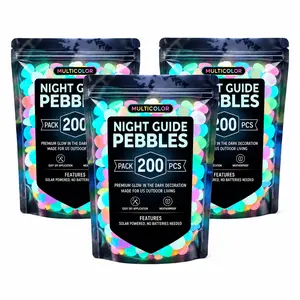 Seven-Color Glow Garden Pebbles – Night Guiding Pebble Stones, Rainbow Glowing Stone Blocks, Outdoor Light-Up Rocks, Aquarium Landscape Stones — Suitable for garden paths, walkways, courtyards, and aquarium decoration (seven-color version), 600 pieces