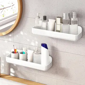 2pc Acrylic Wall Mounted Shower, Shelf, Shelves for Wall, No Drilling Hang,Stick on Shelf, with Self Tape, for,, Living Room