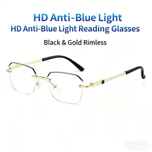 The Modern Minimalist Frameless Blue Blocking Reading Glasses, Ultra-Light Metal Build, Blue Light Defense for Focused Work, Gaming & Everyday Wear Comfortable fit and super clear lenses
