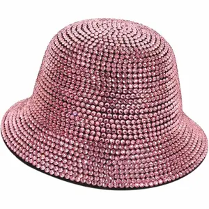 Rose Gold Full Bling Rhinestone Bucket Hat festive party