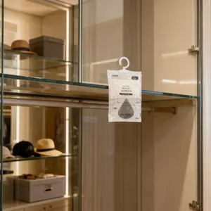 10/20 Pcs Hanging Dehumidifier Bags, Moisture Absorber Pack with Clear Window & Absorption Indicator. Battery-Free & No Chemicals. High Efficiency Dehumidification. Compact & Space-Saving for Closet, Basement, Bathroom. Lightweight & Durable.