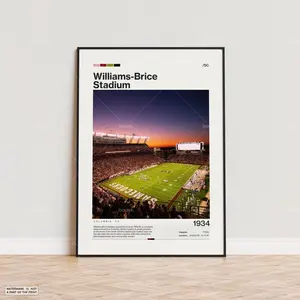 Williams-Brice Stadium Poster, Gamecocks College Stadium Poster, Sports Poster