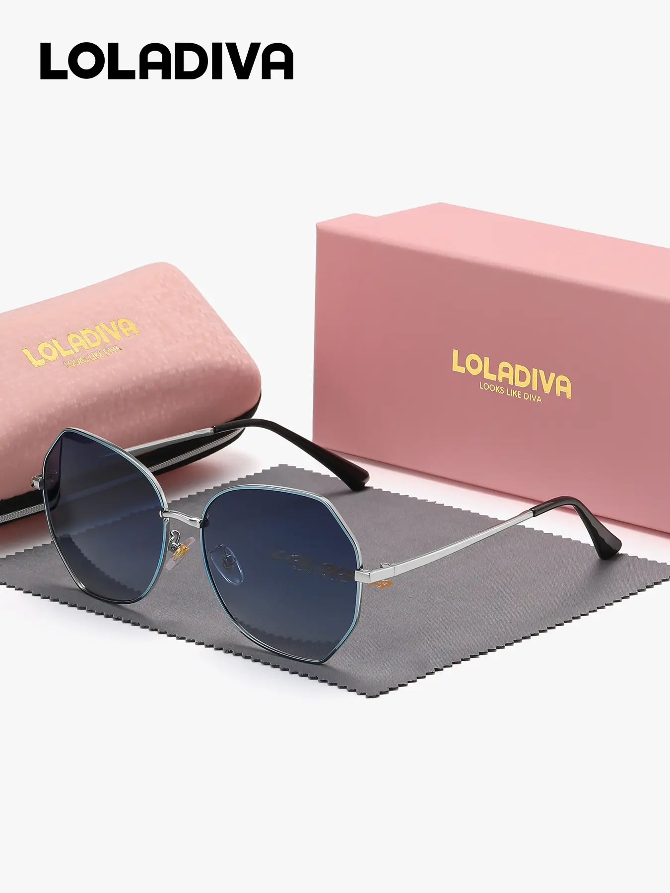 LolaDiva Unisex Lightweight Elegant Full Frame Sunglasses Uniquely Shaped Alien Frame Sunglasses UV400