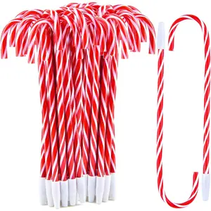 48 count Christmas Candy Cane Pens Bulk Fun Black Ink Ballpoint Pens Xmas Goodie Bag Stuffers & Gifts for Holiday Party Favors Carnival Prize Stocking Stuffers (Red)