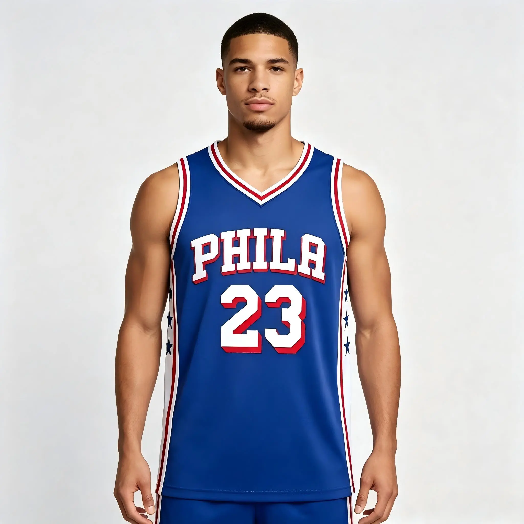 Unisex Basketball #23 James Philadelphia Team Swingman Jersey - Icon Edition - Royal