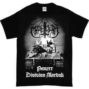 MARDUK BAND TEE PANZER OLD SCHOOL One Side Unisex Short Sleeve New Black T-Shirt Cotton Fabric