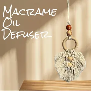 Macrame Braided Feather Essential Oil Defuser