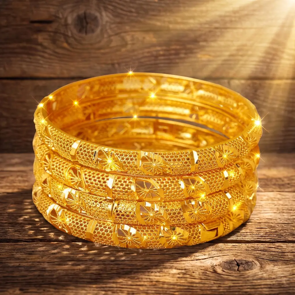 Unisex 2-Piece Light Luxury Polished Metal Multi-Part Bracelets & Bangles, Exquisite Shiny Golden Festive Jewelry, Ideal Gift for Party & Everyday Outfits