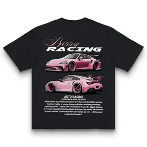Berry Racing Auto Perfection Graphic Tee - Pink Porsche Design Shirt for Motorsport Fans