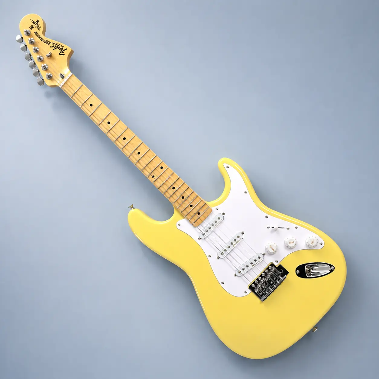 Milk Yellow ST Style Electric Guitar - Solid Contoured Body, Maple Neck, 3 Single-Coil Pickups, Versatile Tone for Rock & Blues