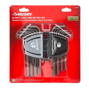26-Piece SAE/Metric Long Arm Hex Key Set - High-Quality Hand Tool for Versatile Wrench Applications, 26-Pieces