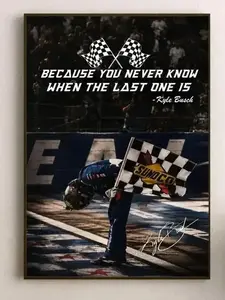 Kyle Busch Memorial Poster, Retro Motorsports Fans unframed