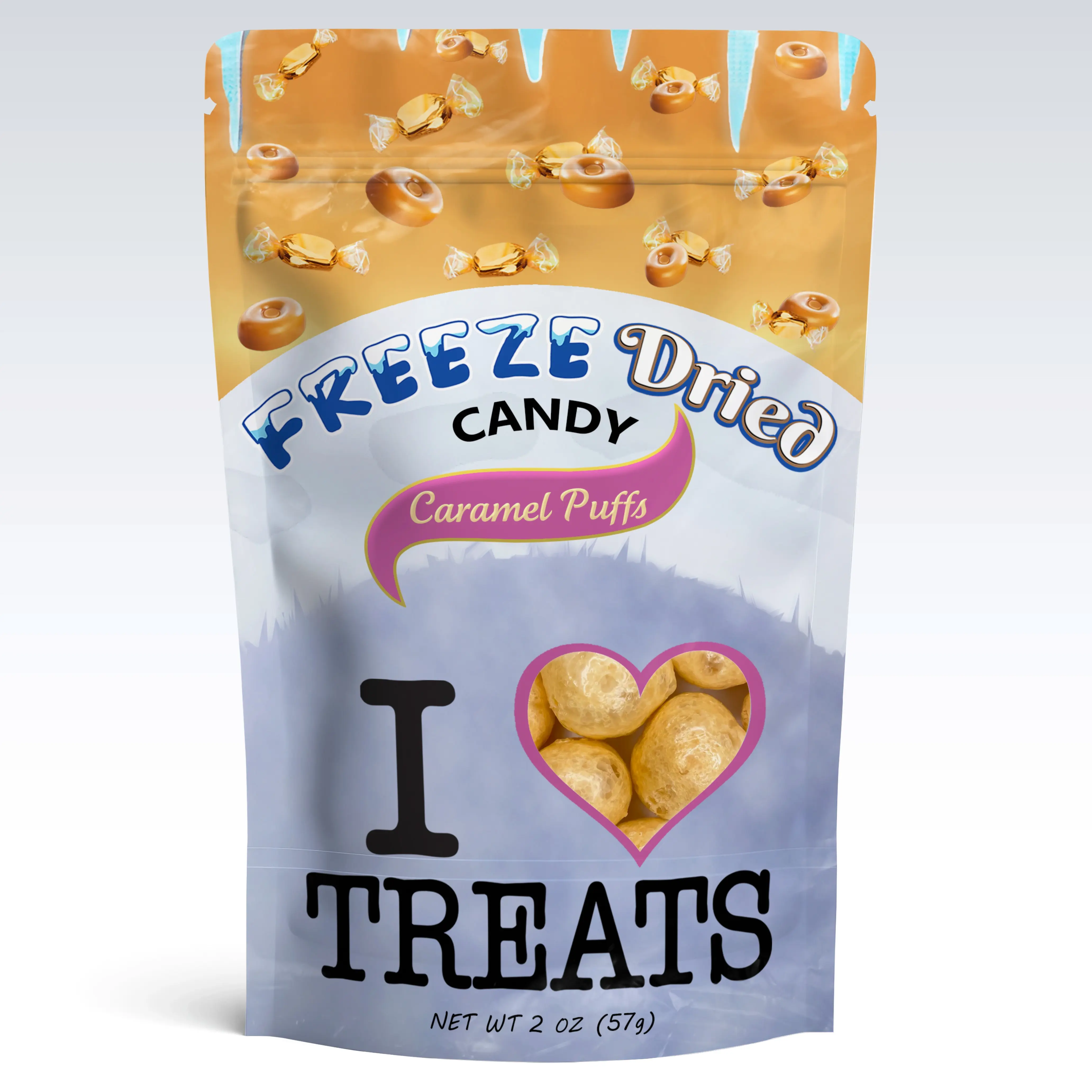 Freeze Dried Caramel Puffs (2oz)