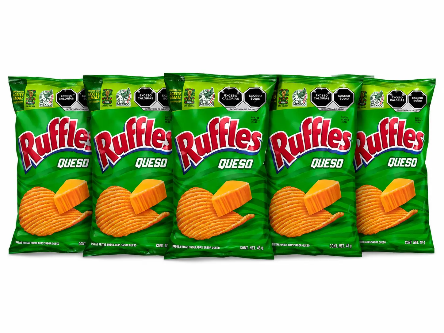 Pack 5- Ruflles Queso  Mexican Chips- Desdes Mexico 48 gramos