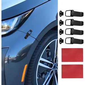 4PCS Car Bumper Clip Hasp, Bumper Holder Clips, Durable Auto Bumper Security Hook Lock Clips, Car Accessories Front Rear Bumper Fastener Kit Universal for Car (Black, Small)