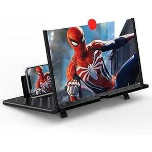20" Screen Magnifier – 3D HD Cell Phone Magnifing Screen Enlarger Projector for Movies Videos and Gaming – Foldable Phone Stand Holder with Screen Amplifier Compatible with All Smartphones