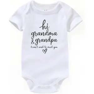 Hi grandma and grandpa pregnancy announcement Baby Clothes grandparents baby announcement Baby Bodysuits