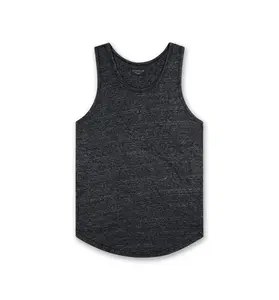 Tri-Blend Scallop Tank Top | Black
