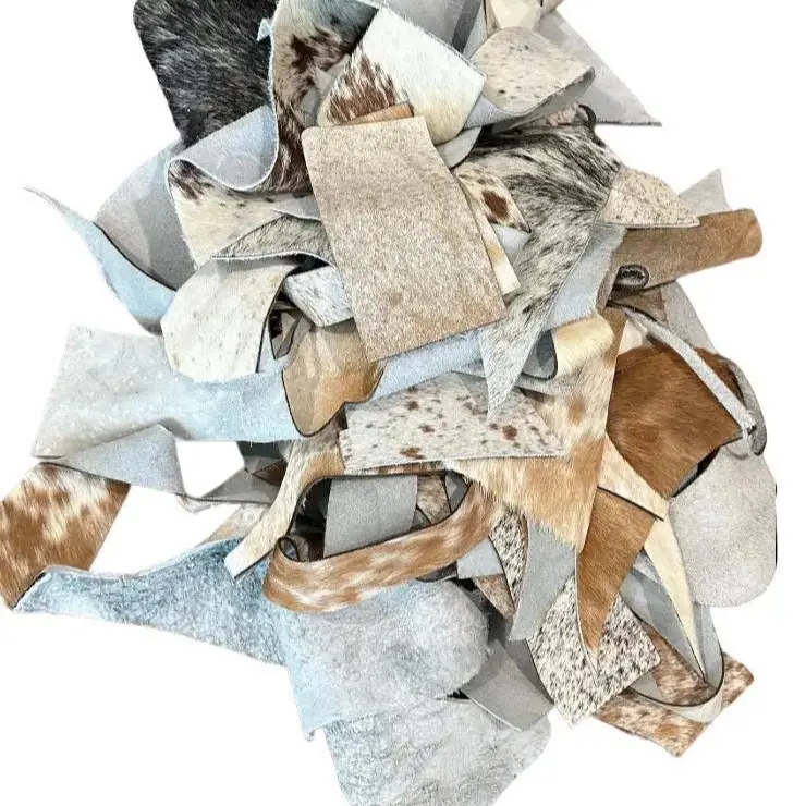 Cowhide Scraps | Genuine Hair on Hide Cowhide Scraps | 1 Gallon Bag Cowhide Scraps | Genuine Hair on Hide Cowhide Scraps | 1 Gallon Bag