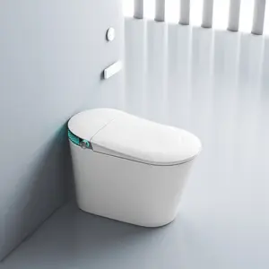 Smart Bidet Toilet with Foot Sensor, Streamlined Tankless Design, Fahrenheit LED Display, Auto Flush and Heated Seat. Advanced Bidet Toilet with Warm Water Wash and Dryer, Quiet-Close Seat