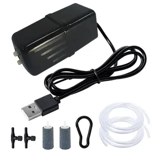 Mini Aquarium Oxygen Pump, Portable Fish Tank Aerator with Enhanced Motor, Long Battery Life, Includes Two Quartz Stones and Valves, Aquarium Air Pump