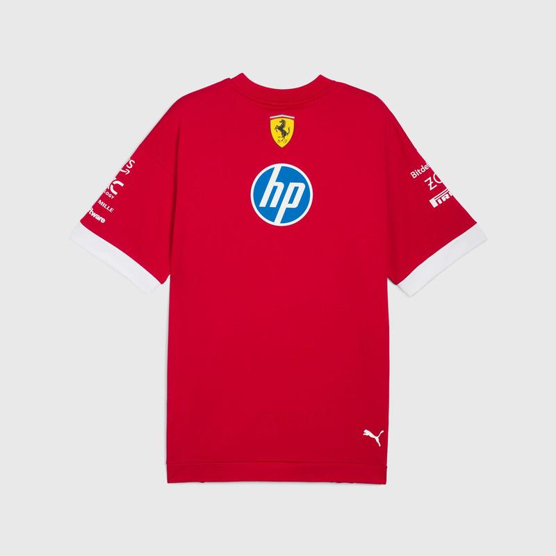 Scuderia Ferrari F1 2025 Men's Team Oversized T-Shirt - Dark Cherry