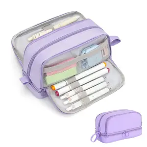 Large Capacity Pen Pencil Case, Pencil Box with 4 Compartments, Multi-Slot Pencil Pouch Bag, Pencil Bag Pen Boxes for Kids School Supplies, School Supplies Organizer for Teen Girls