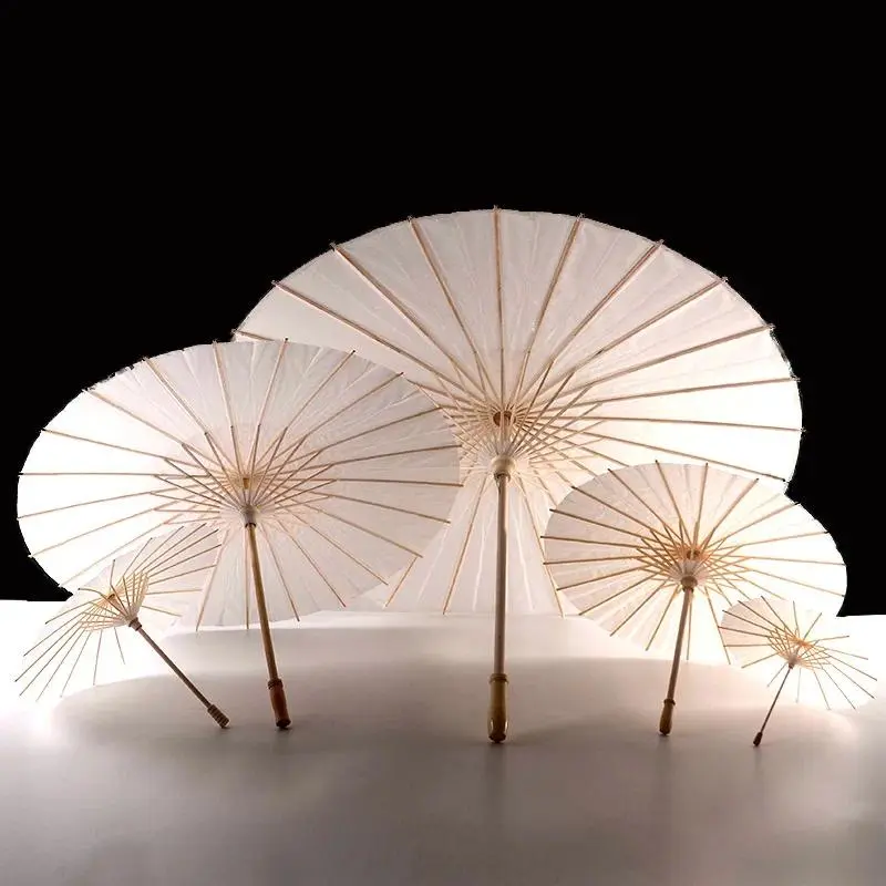 Manual Retro Oil Paper Umbrellas with Wooden Handles - DIY Friendly, Smooth Surface, 60/84cm, Asian Themed Party Props, Home Supplies, Photography Gifts