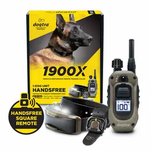 Dogtra 1900X Handsfree 1-Dog - 3/4 Mile - Remote Training E-Collar | Professional Dog Training Tool with USB-C Rechargeable, IPX9K Waterproof, 100 Stimulation Levels & LED Light - Expandable 3-Dog System - Indoor & Outdoor Use