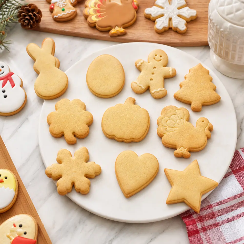 biscuit mould 10-Pc Set (Gingerbread Man, Turkey, Pumpkin, Shamrock, Heart, Snowflake, Easter Egg)