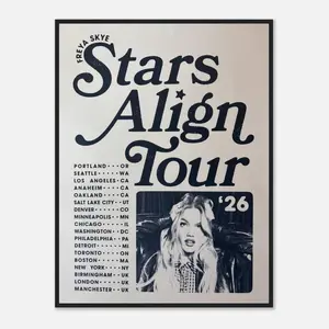 Freya Skye Stars Align Tour Unframe Poster, Concert Collage Wall Art, Pop Star Fan Art Decor, Music Poster, Celebrity Print