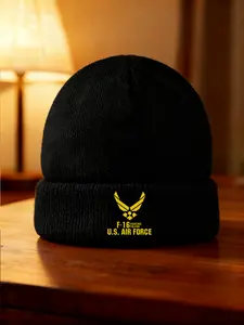 US Air Force Logo Knitted hat Beanie Fitted Breathable Mesh Unisex Design Outdoor Warm and suitable for winter Sun Protection Lightweight Quick-Dry Memory Foam for Men Women